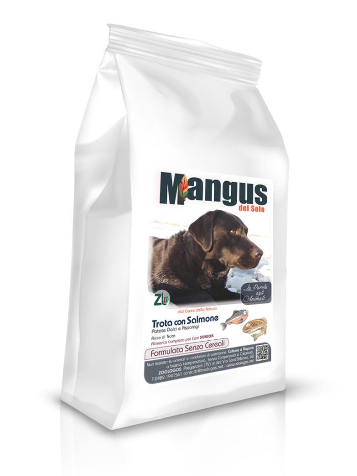 Mangus del Sole - Dog Grain Free Senior Light Trota Salmone. 12kg