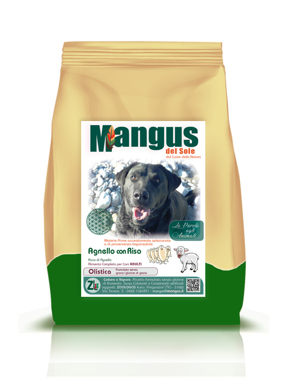 Mangus del Sole - Dog Hypoallergenic Monoproteico Agnello Riso. 2kg